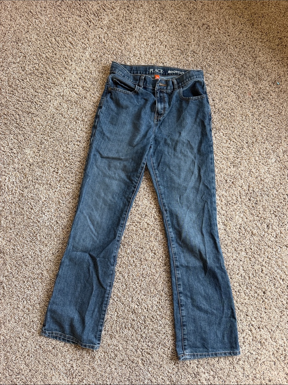 PLACE Bootcut Jeans in Dark Blue Denim